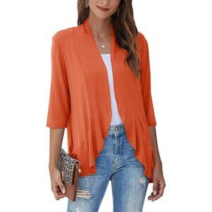 Women's Open Front 3/4 Sleeve Soft Cardigan
